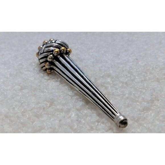 Vintage Premier Designs Modernist Skeptor Gold & Silver Tone Brooch 3 in - Picture 6 of 7